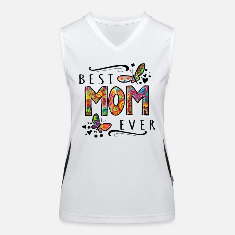 best mom ever muttertag mama bunt Funktionelles Kontrast-Tank Top für Frauen