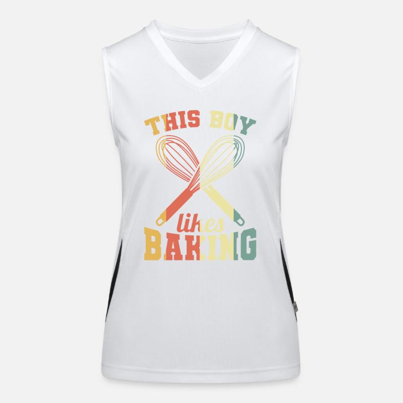 Dieser Junge backt gerne Funktionelles Kontrast-Tank Top für Frauen