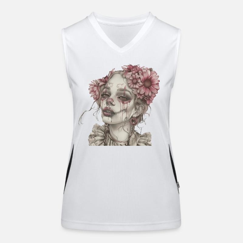 Rosa Calavera Funktionelles Kontrast-Tank Top für Frauen
