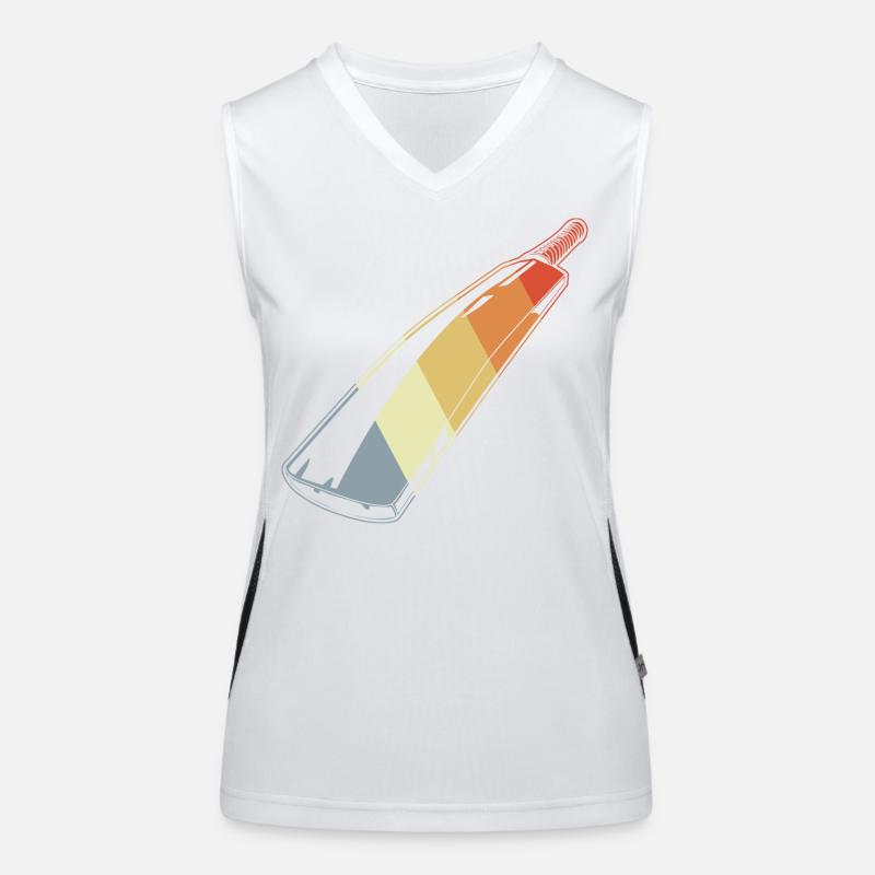 Batte de cricket style vintage Débardeur respirant contrasté Femme