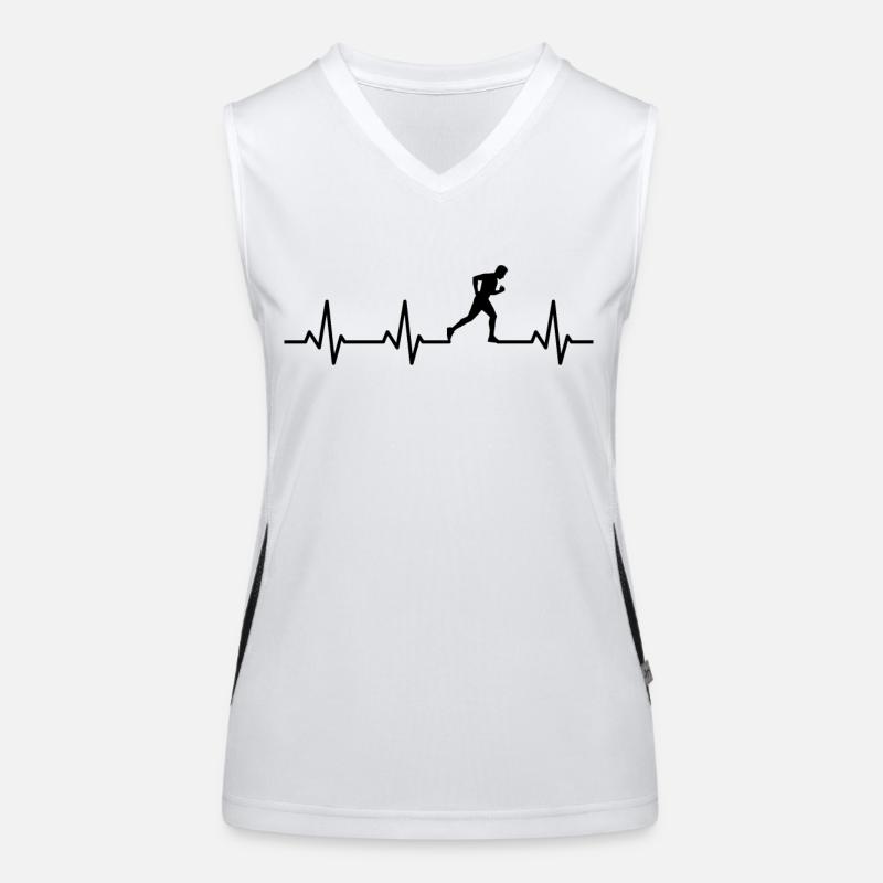 Jogger Herzschlag Funktionelles Kontrast-Tank Top für Frauen