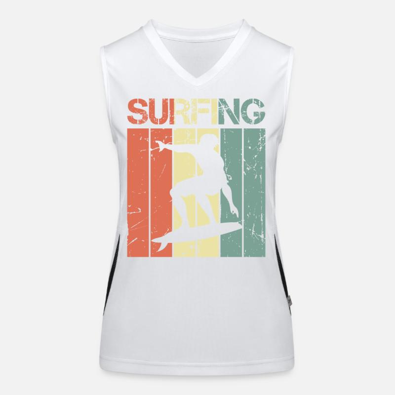 Vintage Surfbrett Funktionelles Kontrast-Tank Top für Frauen