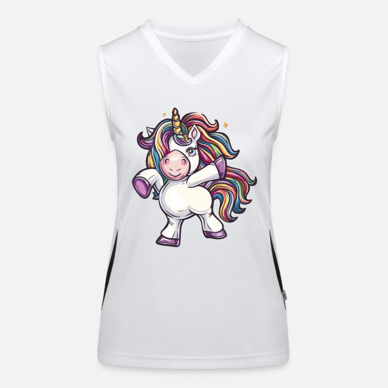Danse colorée de la licorne Débardeur respirant contrasté Femme