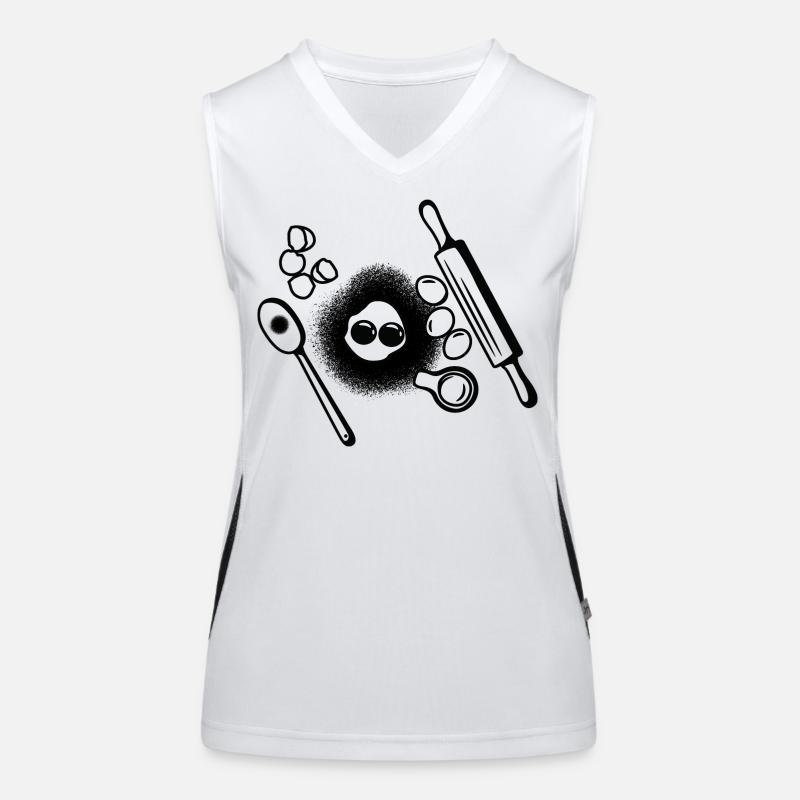 Baking Ingredients Sketch Women's Functional Contrast Tank Top
