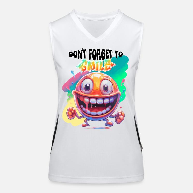 Dont Forget to Smile. Joy, happiness, positivity, Women's Functional Contrast Tank Top