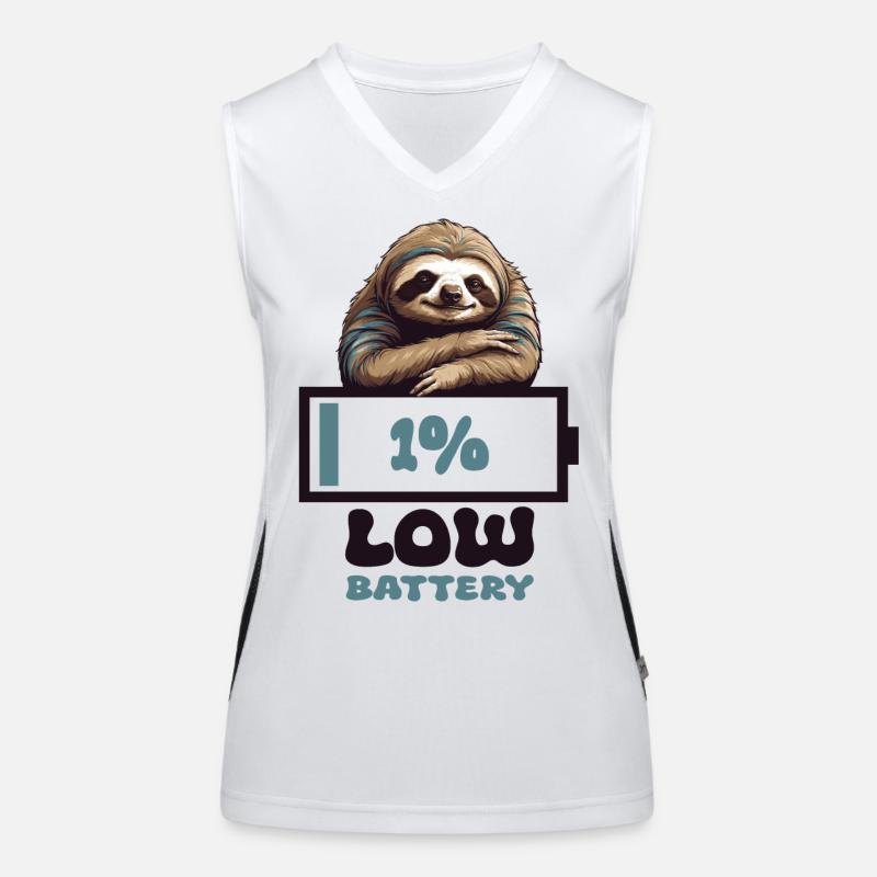 Sloth Empty Battery Women's Functional Contrast Tank Top