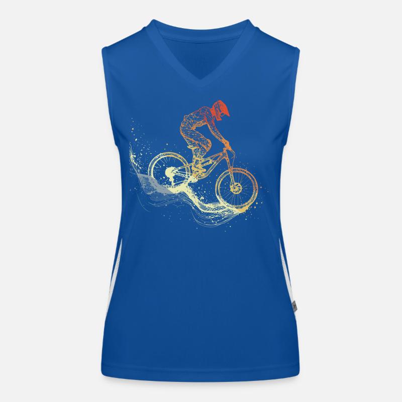 Mountain Biking Sketch Retro Women's Functional Contrast Tank Top
