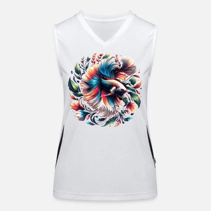 Siamesische Kampffisch, Betta splendens, Bettafan Funktionelles Kontrast-Tank Top für Frauen