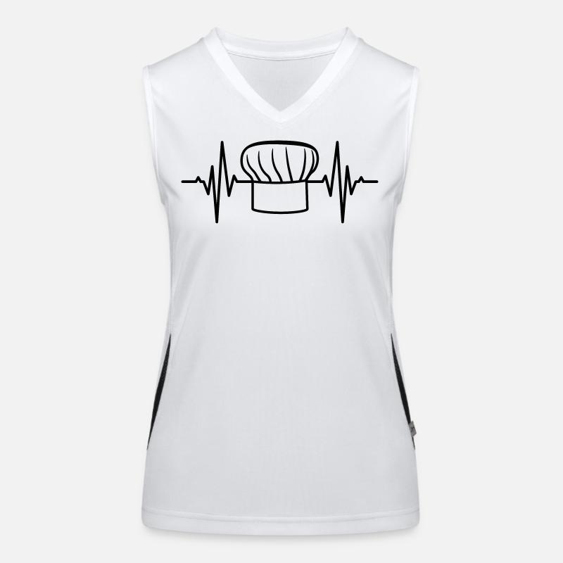 Bäcker Hut Herzschlag Funktionelles Kontrast-Tank Top für Frauen