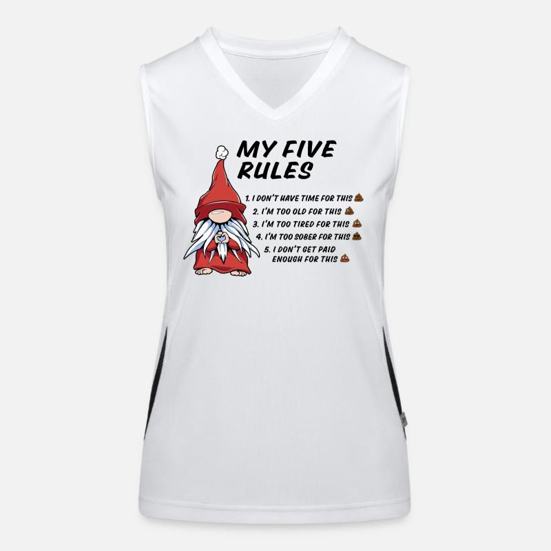 5 règles d’un gnome drôle Débardeur respirant contrasté Femme