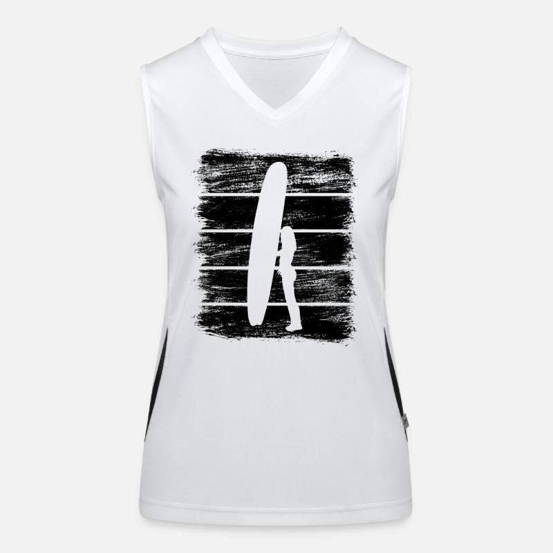 Surfer Mädchen Funktionelles Kontrast-Tank Top für Frauen