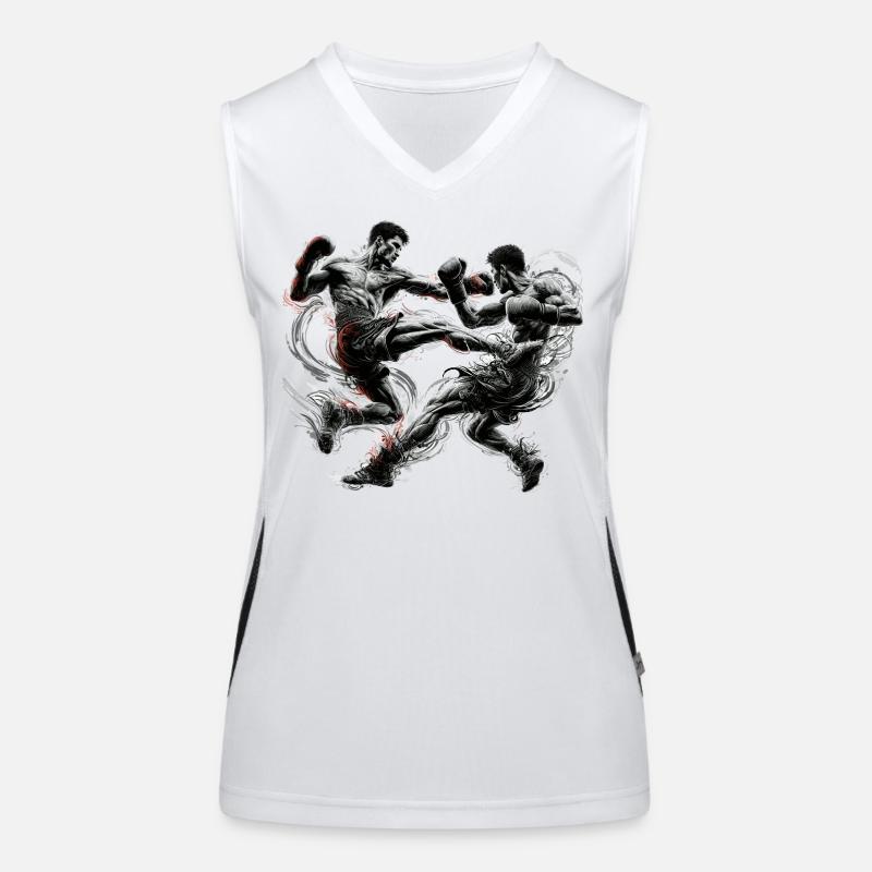 Kickboxing Boxe thaïlandaise Cadeau de boxe Muay Thai Débardeur respirant contrasté Femme