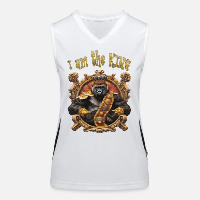 I am the KING. Gorilla, König, Emblem, Wappen, Funktionelles Kontrast-Tank Top für Frauen
