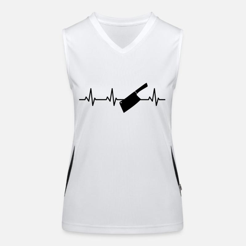 Hackmesser Herzlinie Funktionelles Kontrast-Tank Top für Frauen