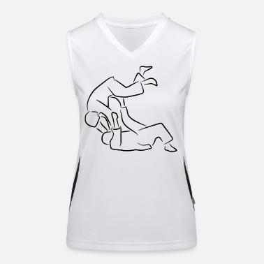 Judo Top sportivo da donna in contrasto cromatico