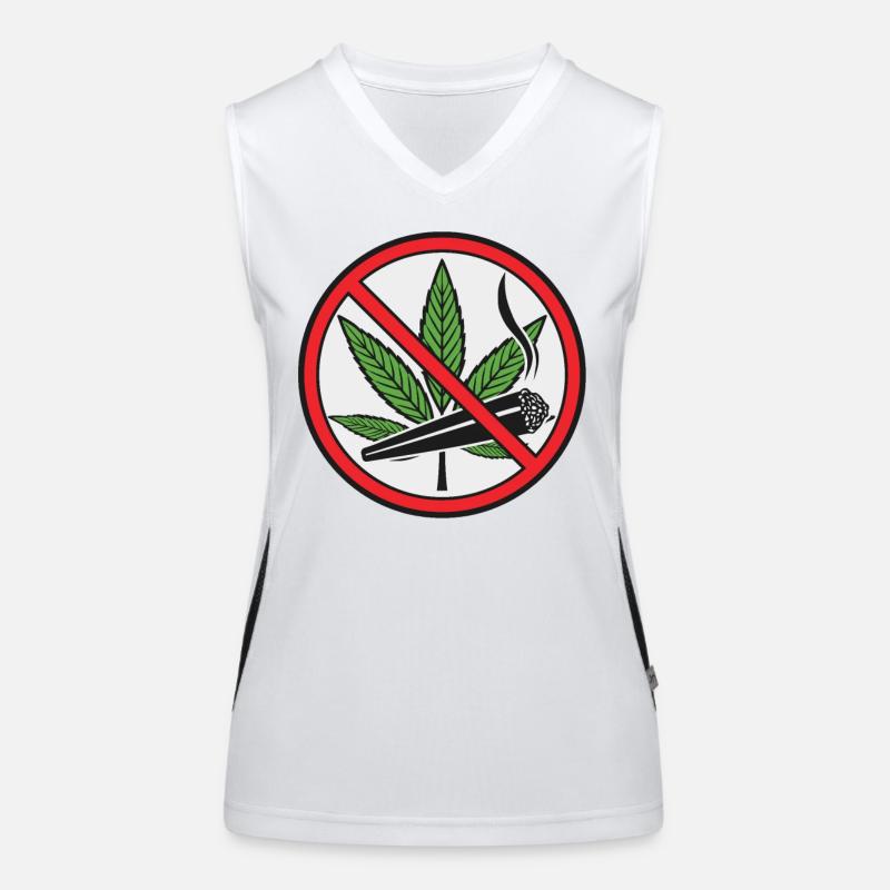 Panneau de prohibition cannabis marijuana Débardeur respirant contrasté Femme