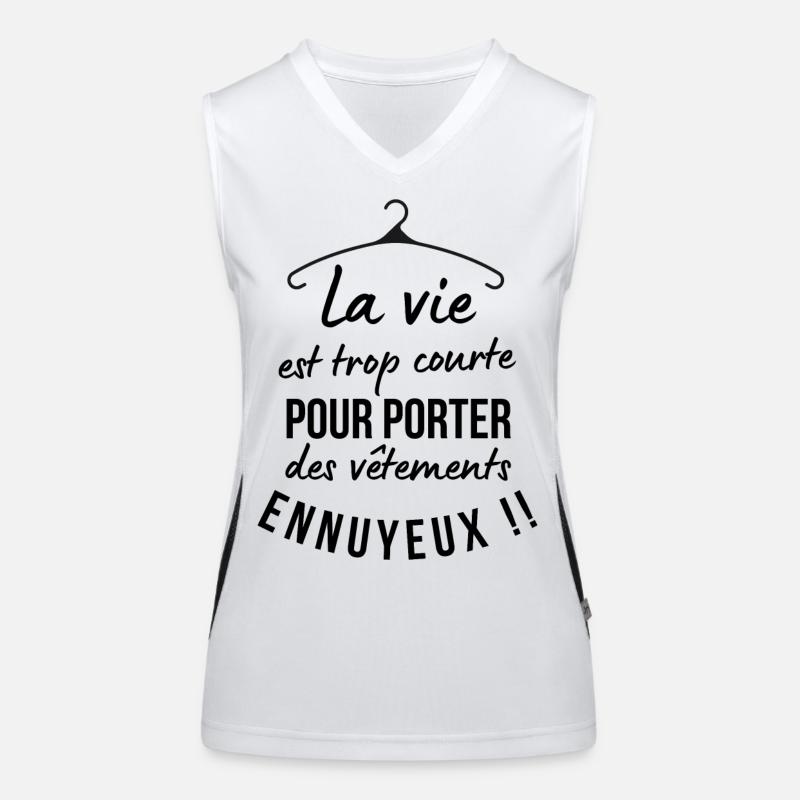 La vie est trop courte ! Débardeur respirant contrasté Femme