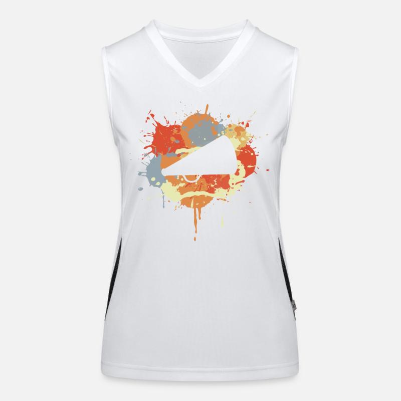 Cheerleader Megaphone Drawing Women's Functional Contrast Tank Top