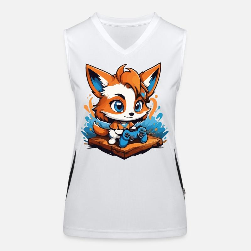 Gamer Schlauer Gaming Fuchs Funktionelles Kontrast-Tank Top für Frauen