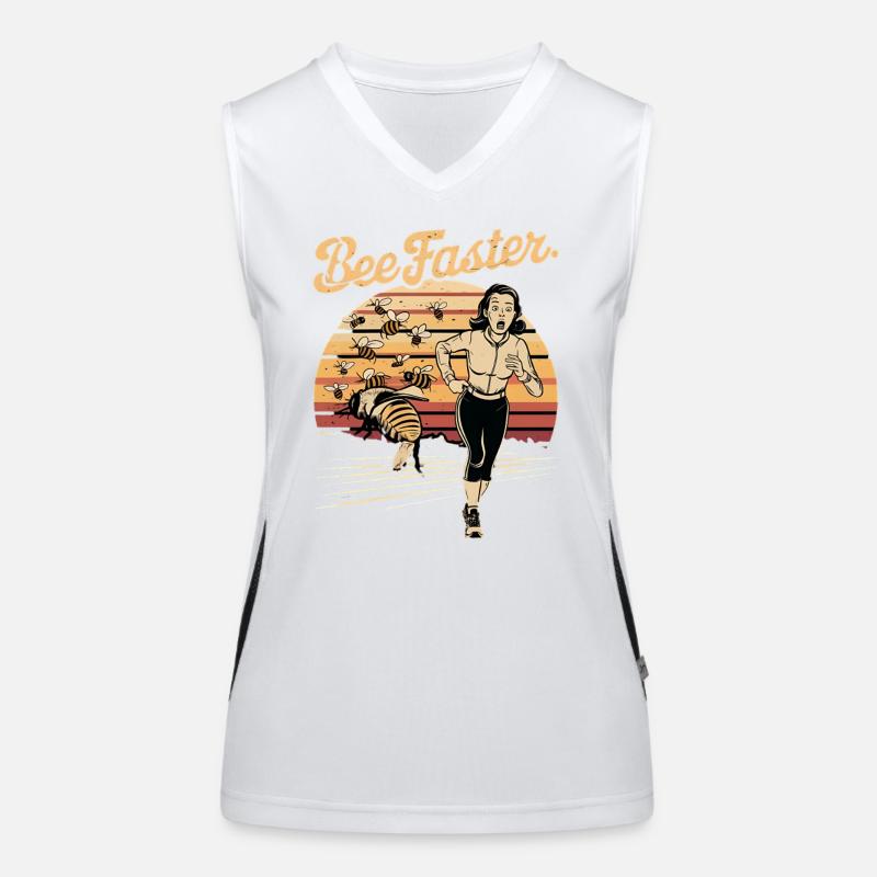 Bee Bees Marathon Runner Jogger Gift Women's Functional Contrast Tank Top