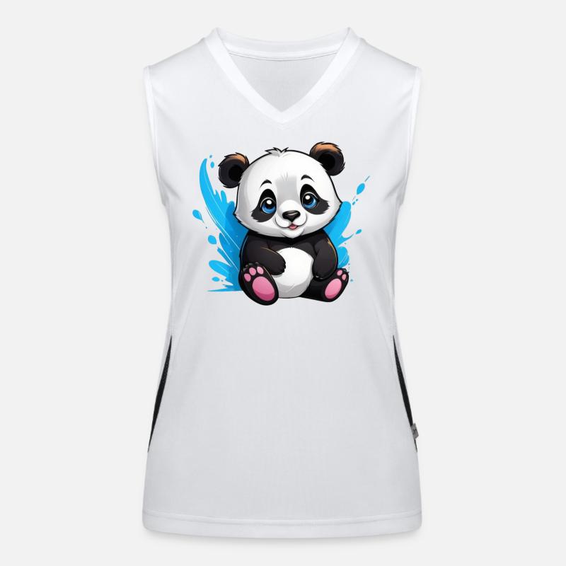Panda Bär Funktionelles Kontrast-Tank Top für Frauen