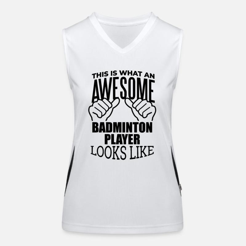 Badminton - Women's Functional Contrast Tank Top - white/black