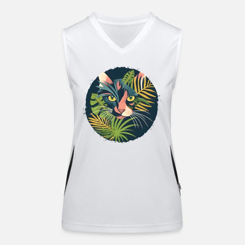 Illustration einer Katze Funktionelles Kontrast-Tank Top für Frauen
