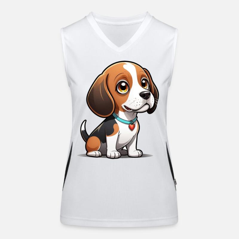 Chiot Beagle Heart Débardeur respirant contrasté Femme