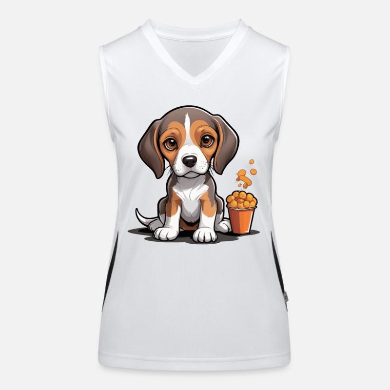 Beagle Snack Time Funktionelles Kontrast-Tank Top für Frauen
