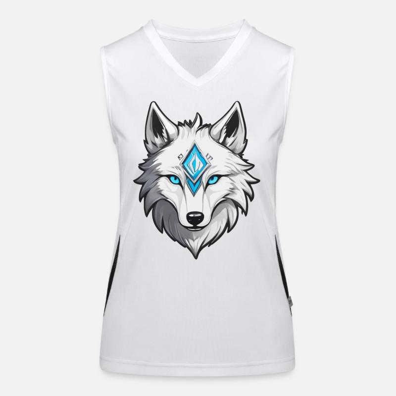 Weißer Wolf Funktionelles Kontrast-Tank Top für Frauen