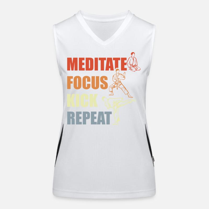 Motivation du karaté Débardeur respirant contrasté Femme