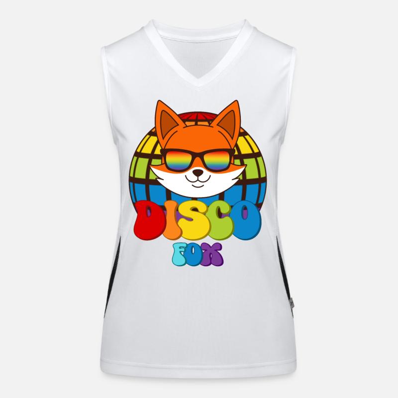 Disco Fox Discokugel Fuchs Sonnenbrille Discofox Funktionelles Kontrast-Tank Top für Frauen