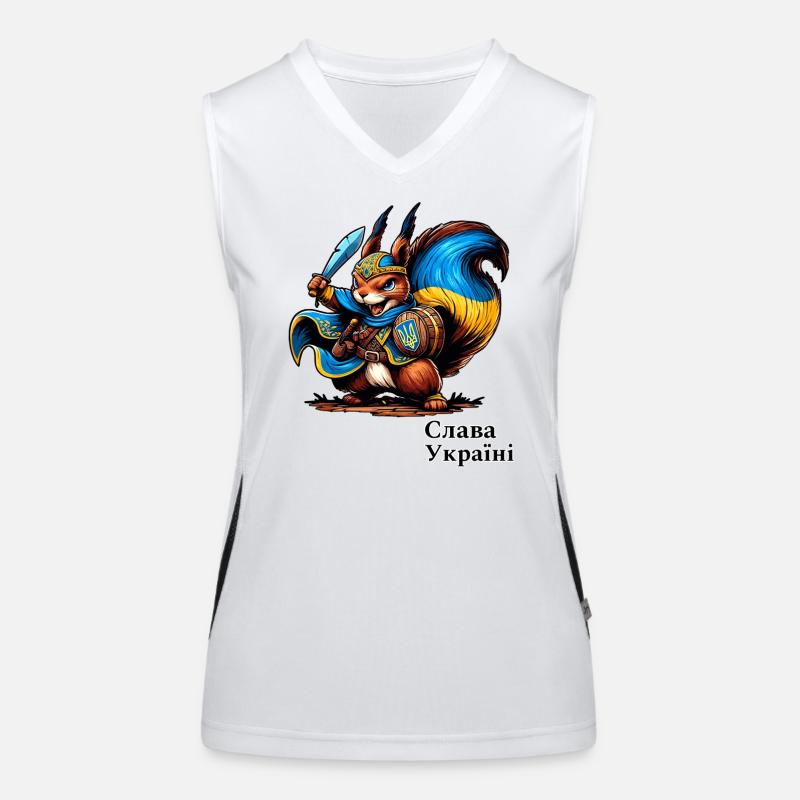 Cooles Ukraine Kämpfer Eichhörnchen Funktionelles Kontrast-Tank Top für Frauen