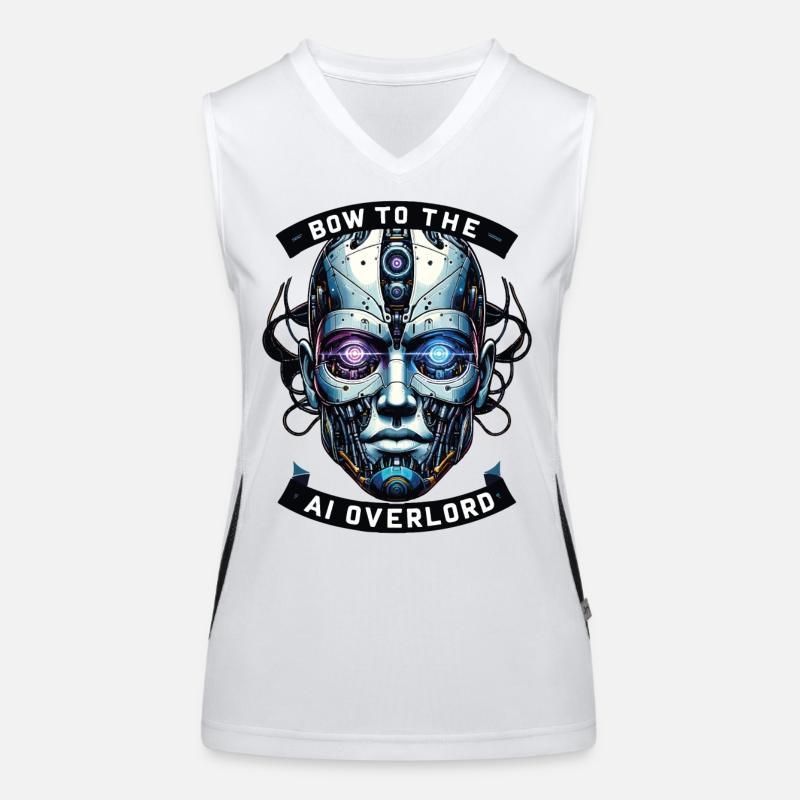 Inclinez-vous devant le seigneur de l’IA - Conception de cyborg. Débardeur respirant contrasté Femme