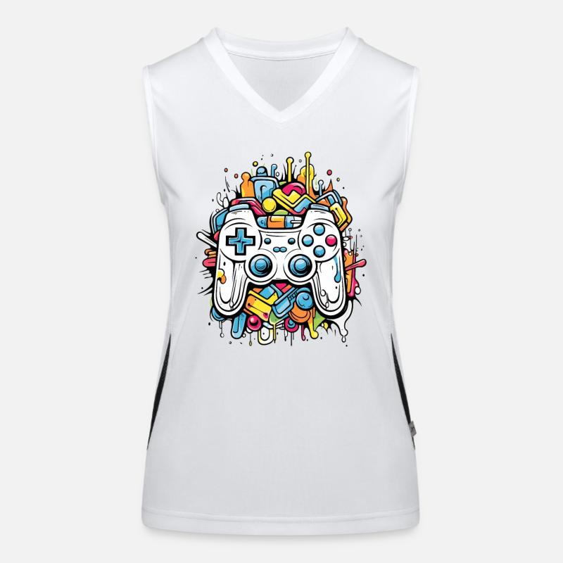 Game Controller Funktionelles Kontrast-Tank Top für Frauen
