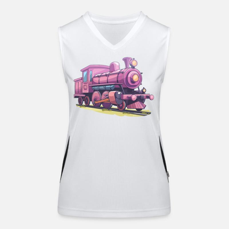 Lokomotive Comic Look Funktionelles Kontrast-Tank Top für Frauen