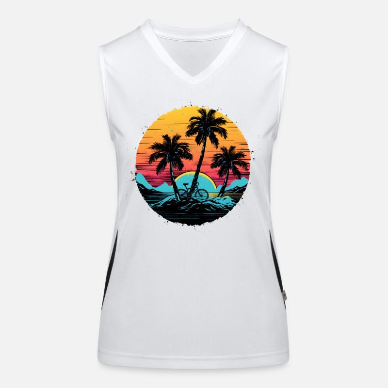 Retro Fahrradfahrer Funktionelles Kontrast-Tank Top für Frauen