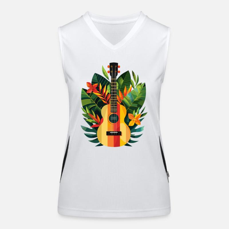 Ukulele Comic Look Funktionelles Kontrast-Tank Top für Frauen