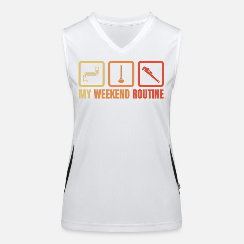 Klempner Wochenendroutine Funktionelles Kontrast-Tank Top für Frauen
