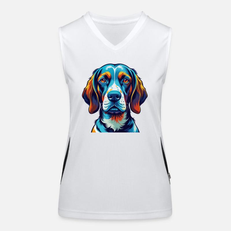 French Gascony Pointer Dog Breed Cartoon Kawaii Women's Functional Contrast Tank Top