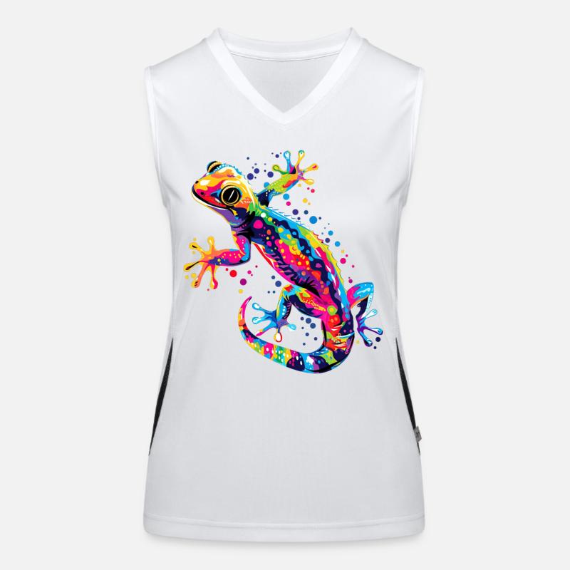 Gecko Eidechse Reptil Geckos Echse Leguan Gekko Funktionelles Kontrast-Tank Top für Frauen