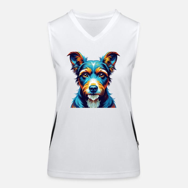 Chilean Fox Terrier Dog Breed Cartoon Kawaii Women's Functional Contrast Tank Top