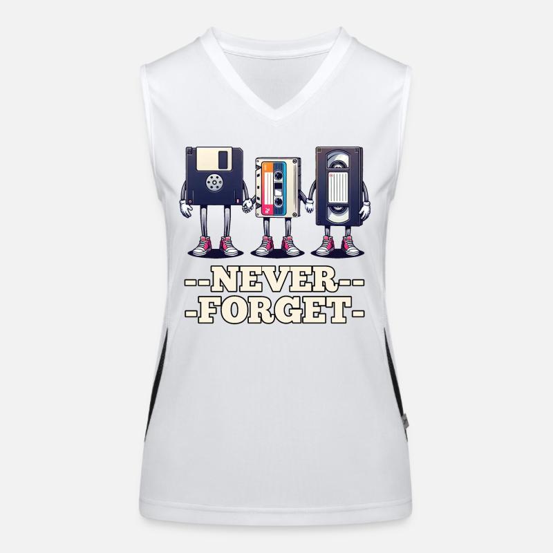 Floppy Disk, Cassette, VHS - Never Forget Women's Functional Contrast Tank Top