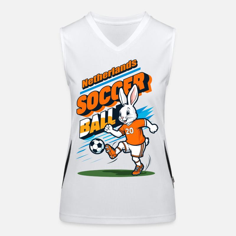 Fußball Hase Funktionelles Kontrast-Tank Top für Frauen