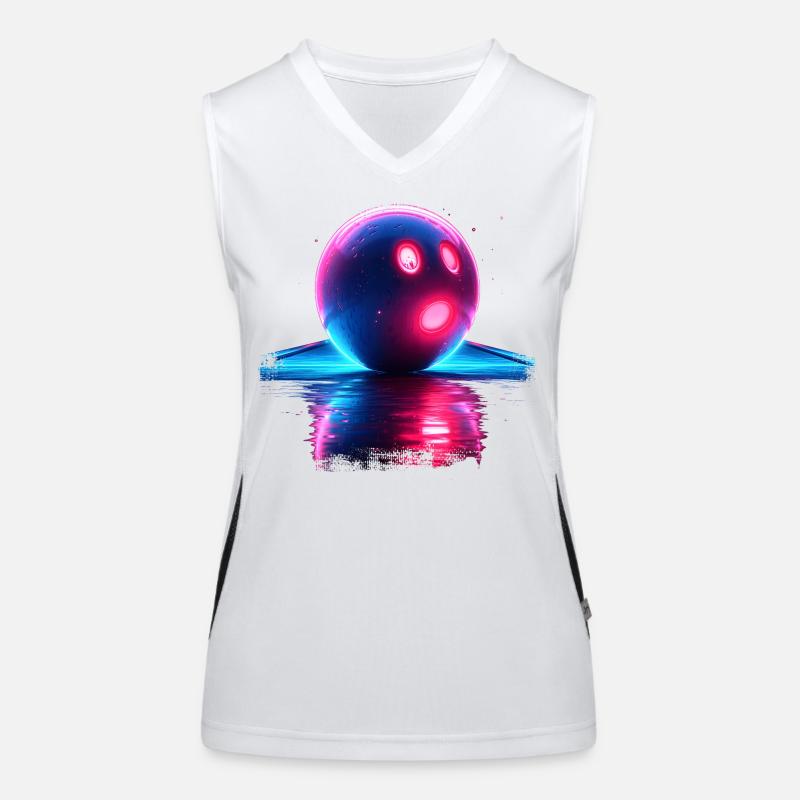 Bowling Retrowave Funktionelles Kontrast-Tank Top für Frauen