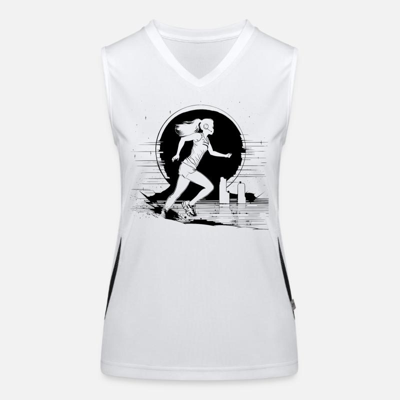 Runner Drawing Women's Functional Contrast Tank Top