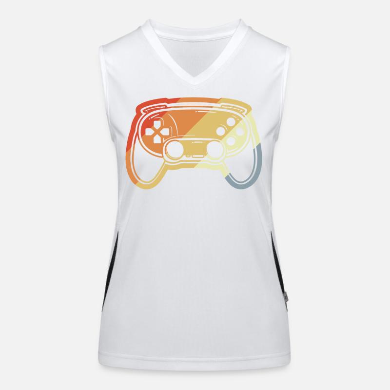 Vintage Game Controller Zeichnung Funktionelles Kontrast-Tank Top für Frauen