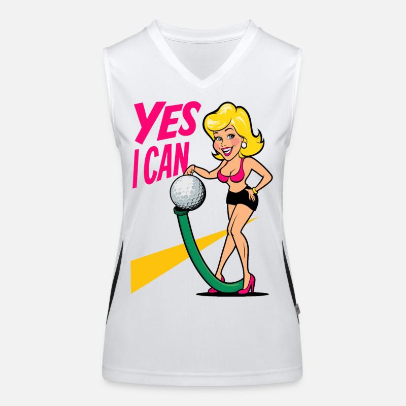 Golfball und Gartenschlauch Funktionelles Kontrast-Tank Top für Frauen