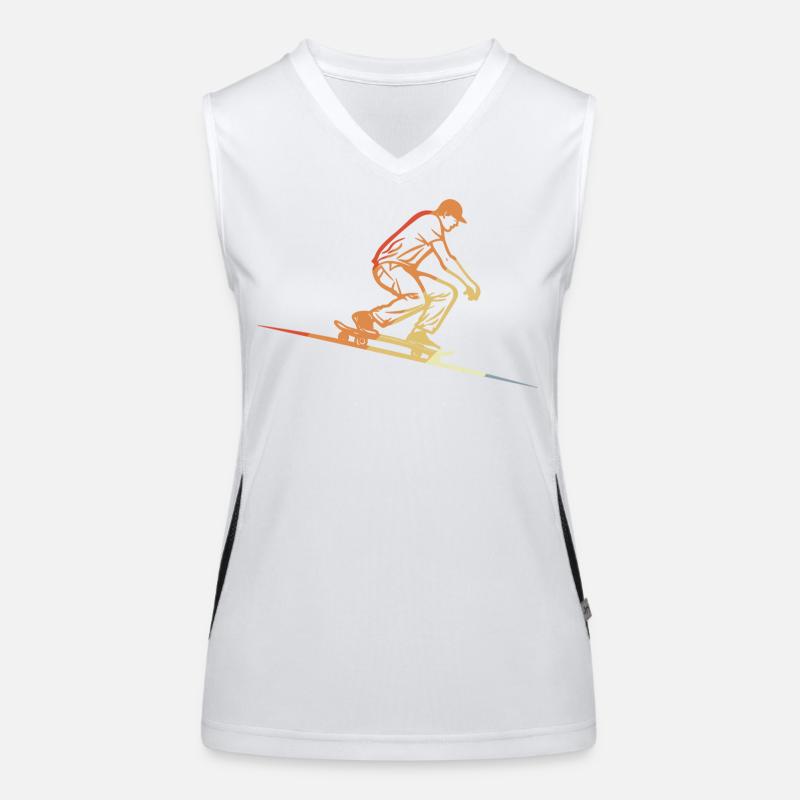 Skateboarding Retro Stil Funktionelles Kontrast-Tank Top für Frauen
