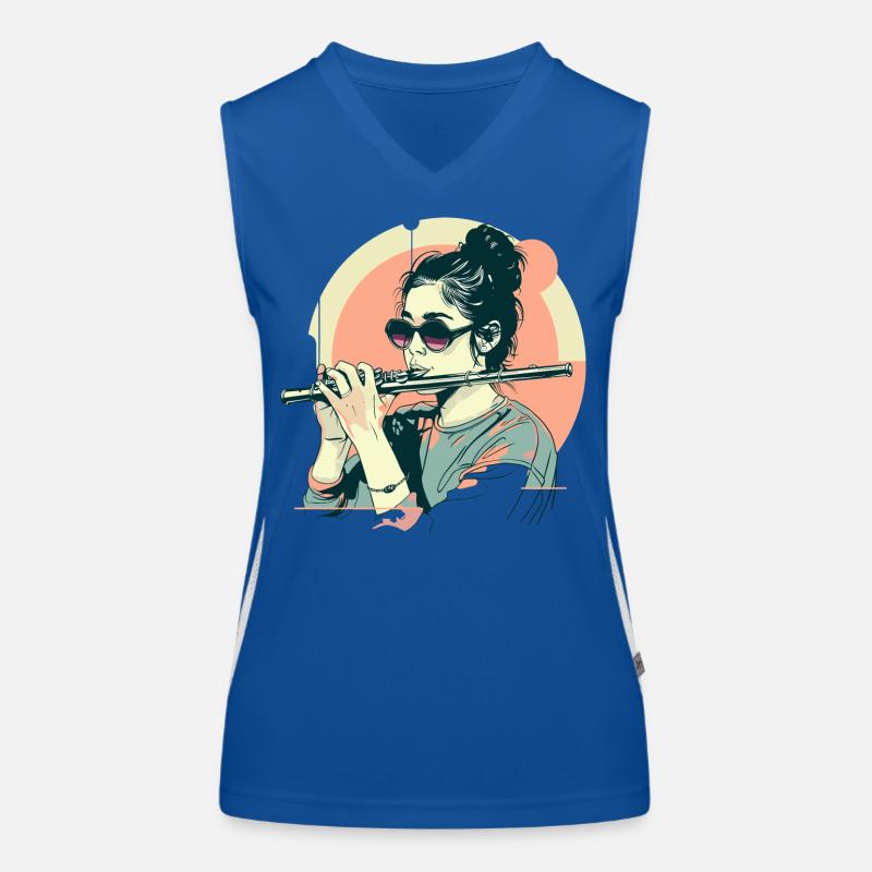 Graphic Flutists Women's Functional Contrast Tank Top